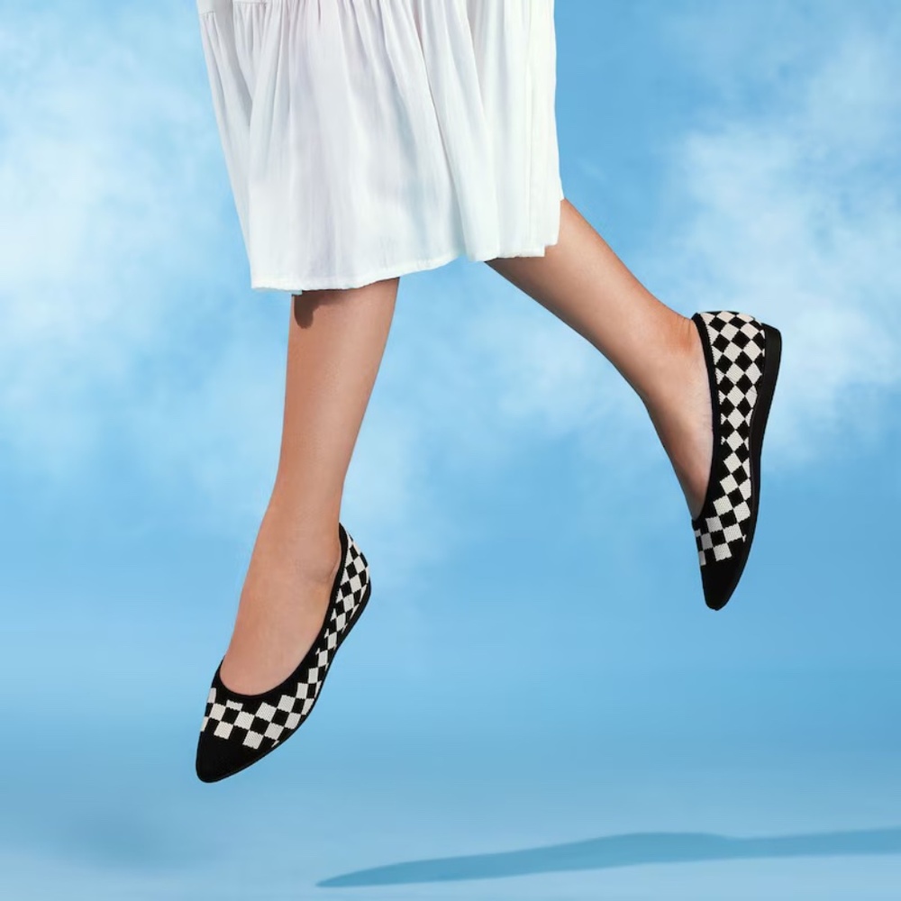 Vivaia pointed toe ballet flats (Aria walker), checker